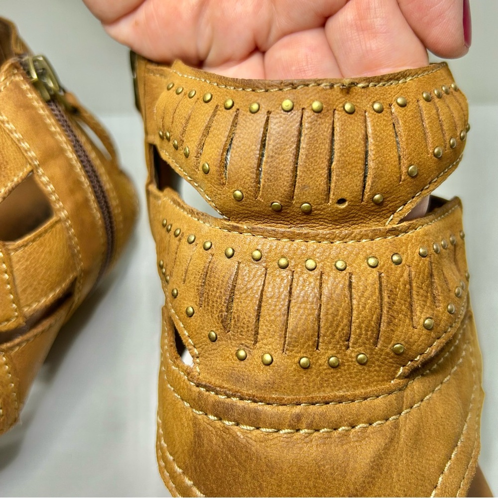 ROAN Bed Stu Charla Tan Brown Leather Strappy Sandals Size 10 - Picture 14 of 16